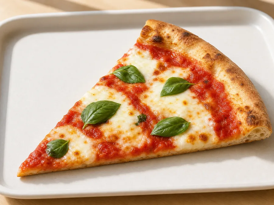 Margherita pizza slice